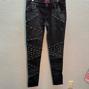Tripp nyc Women's Black Studded Skinny Jeans size 27/5 Goth Punk EMO 🖤
